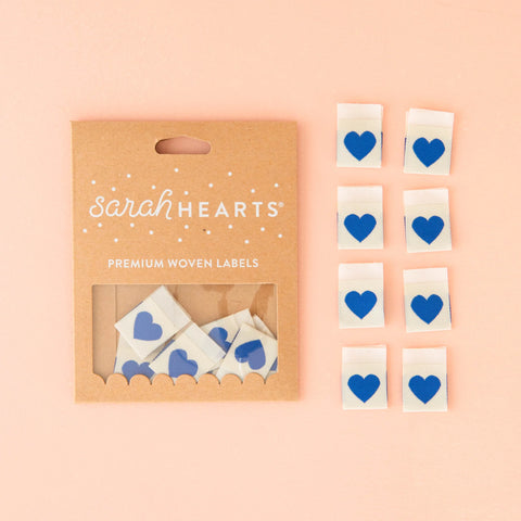 Blue Heart Labels | 8 Sew-in Labels