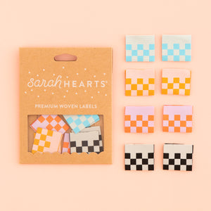 Checkerboard Multipack - Sewing Woven Label Tags - Sarah Hearts