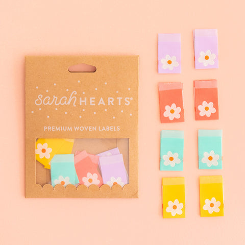Daisy Tag Multipack - Sewing Woven Label Tags - Sarah Hearts