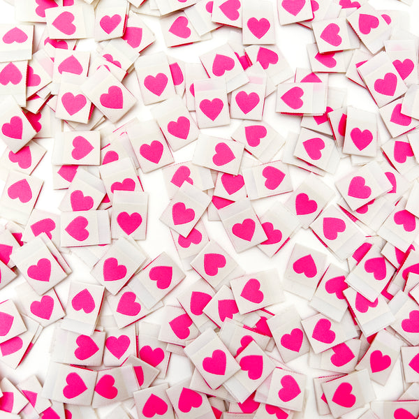 Pink Heart - Sewing Woven Label Tags - Sarah Hearts