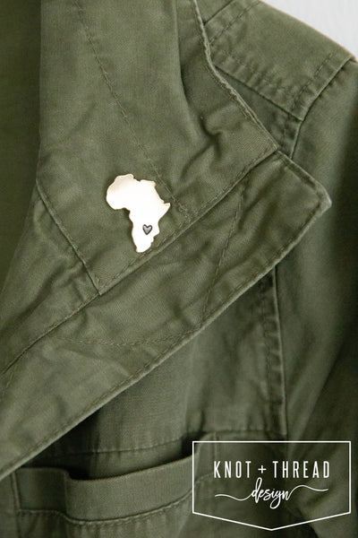 Africa Enamel Pin 1.25''